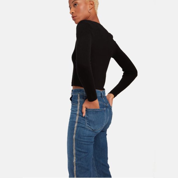 J Brand Jules High-Rise Ankle Straight Leg Embellished Urbanite Denim Jeans - Picture 1 of 15